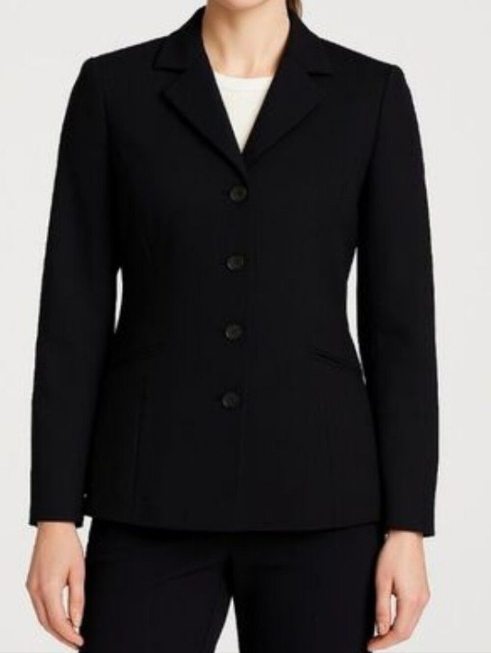 Vtg Preston & York Black Blazer 90s Career Jacket 10 Shoulder Pads Boss Babe